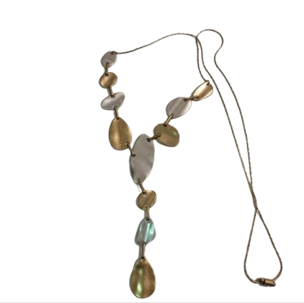 Bancroft Necklace Tier Drop two tone Colors Silver Gold goldtone chain